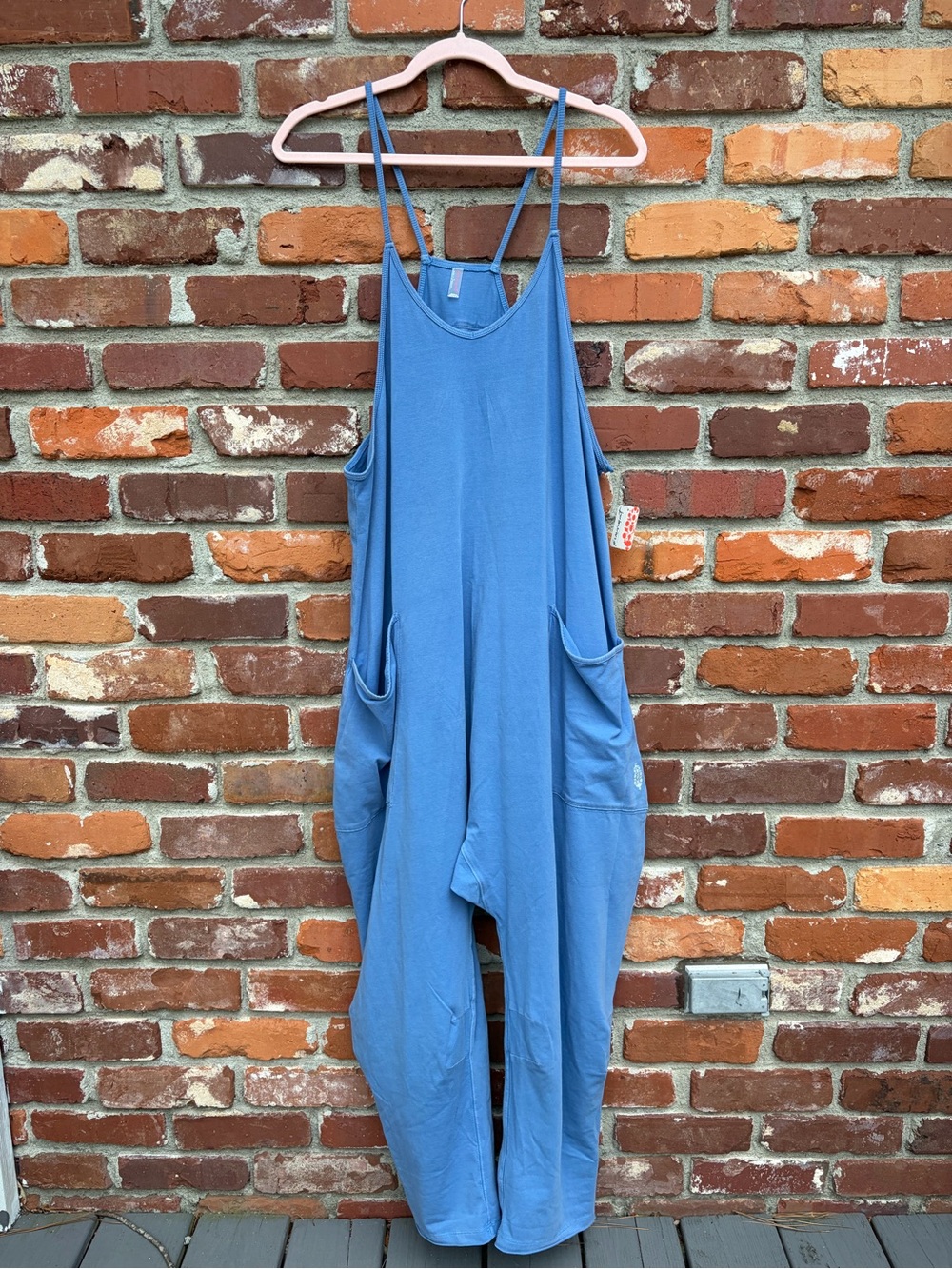 FP Movement by Free People Blue Strappy Jumpsuit Romper